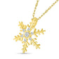 0.05 CT. T.W. Natural Diamond Snowflake Pendant in Sterling Silver with 14K Gold Plate