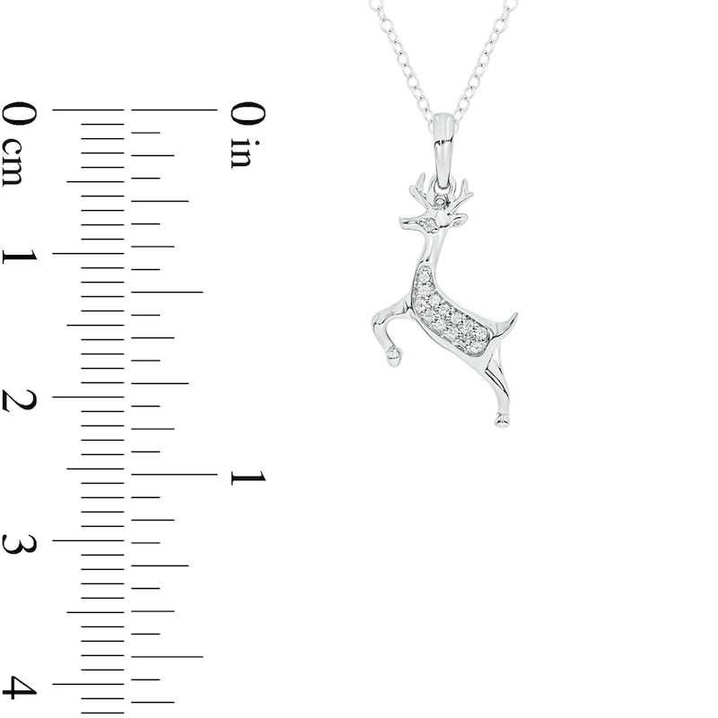 0.05 CT. T.W. Natural Diamond Deer Pendant in Sterling Silver