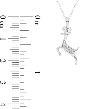 0.05 CT. T.W. Natural Diamond Deer Pendant in Sterling Silver