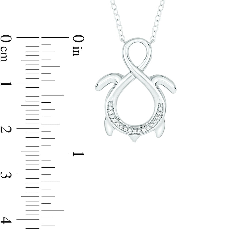 0.05 CT. T.W. Natural Diamond Turtle Infinity Pendant in Sterling Silver