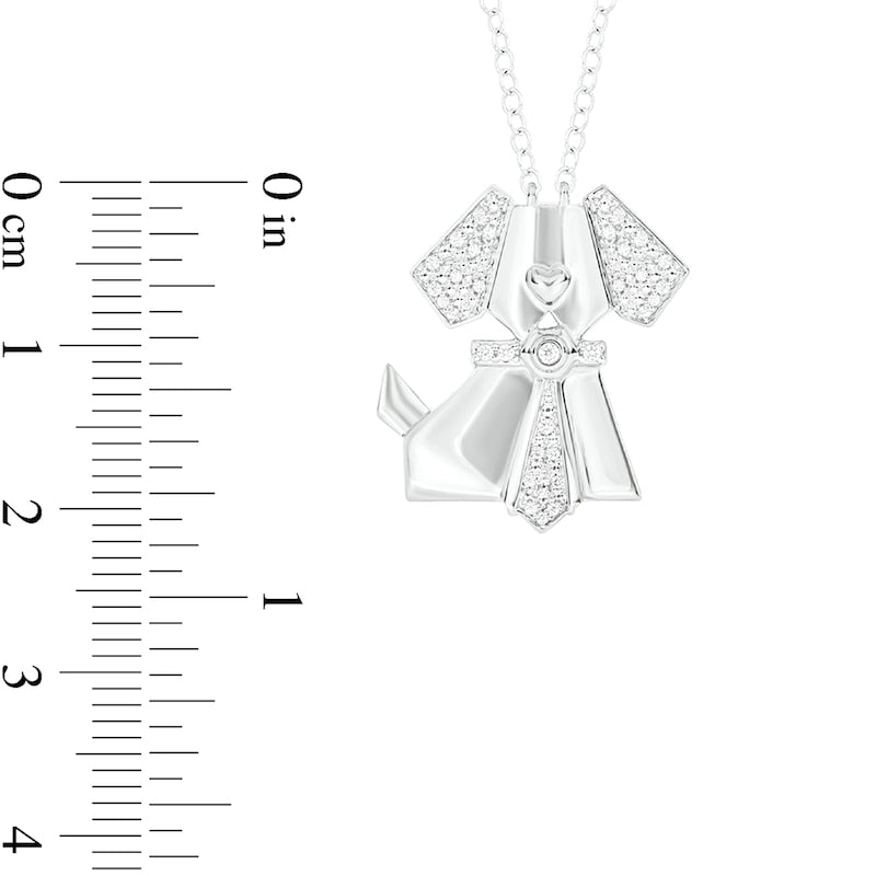 0.1 CT. T.W. Natural Diamond Dog with Tie Pendant in Sterling Silver
