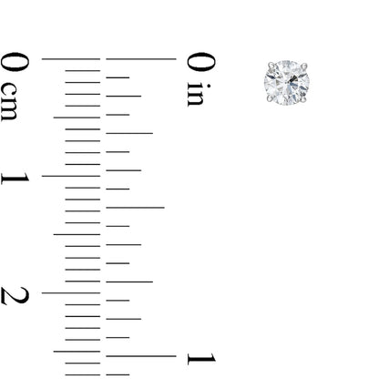 0.38 CT. T.W. Diamond Solitaire Stud Earrings in 14K White Gold (J/I1)