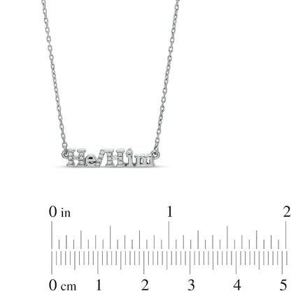 0.05 CT. T.W. Natural Diamond "HE/HIM" Necklace in Sterling Silver