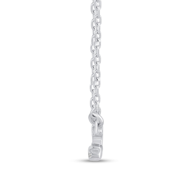 0.07 CT. T.W. Natural Diamond Underlined "She/Her" Necklace in Sterling Silver