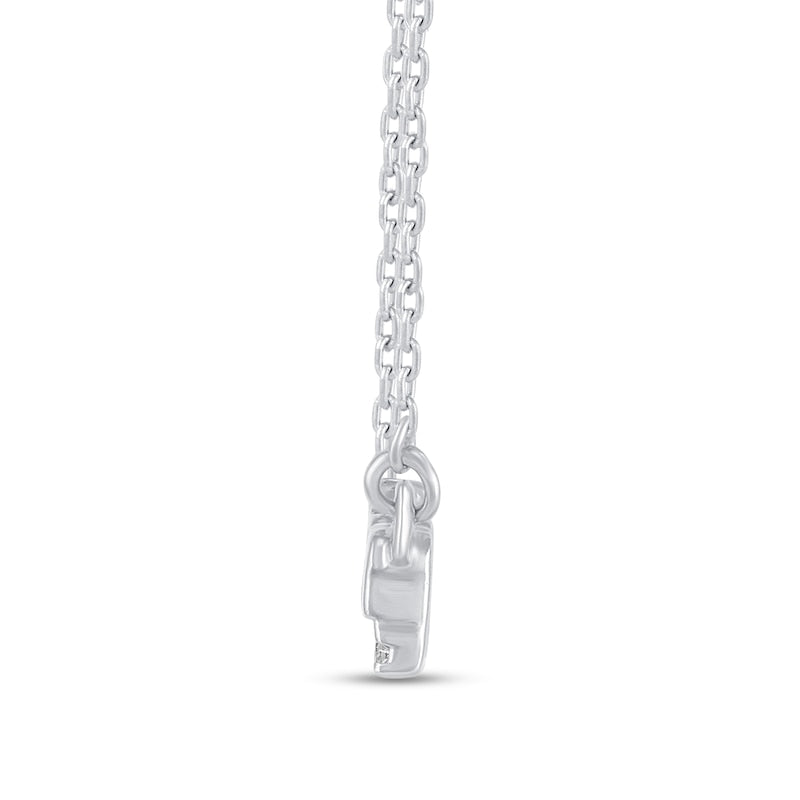 0.1 CT. T.W. Natural Diamond Underlined "They/Them" Necklace in Sterling Silver