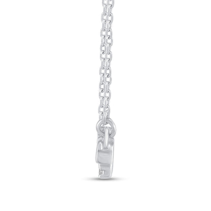 0.1 CT. T.W. Natural Diamond Underlined "They/Them" Necklace in Sterling Silver