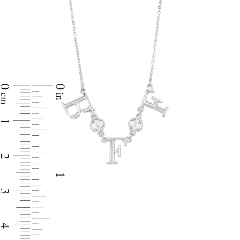 0.1 CT. T.W. Natural Diamond "BFF" Necklace in Sterling Silver