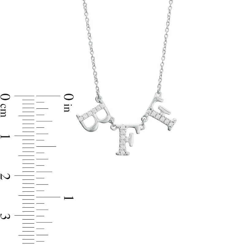 0.07 CT. T.W. Natural Diamond "BFF" Necklace in Sterling Silver