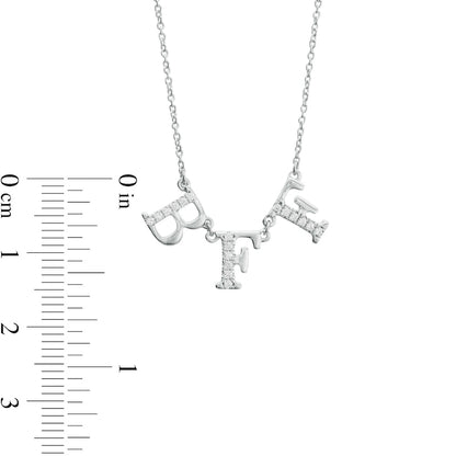 0.07 CT. T.W. Natural Diamond "BFF" Necklace in Sterling Silver