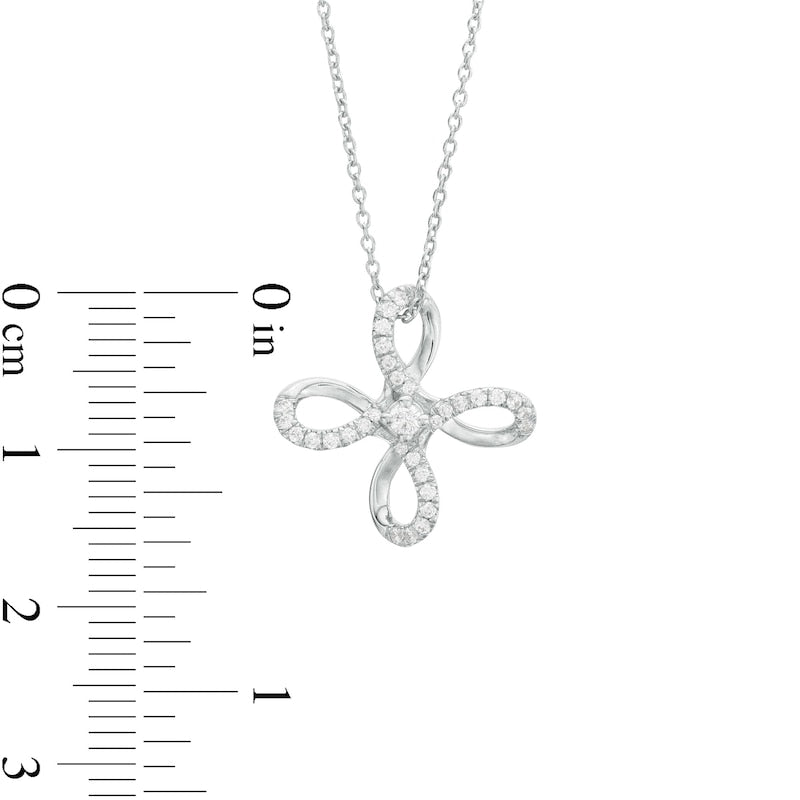 0.2 CT. T.W. Natural Diamond Loop Flower Pendant in Sterling Silver