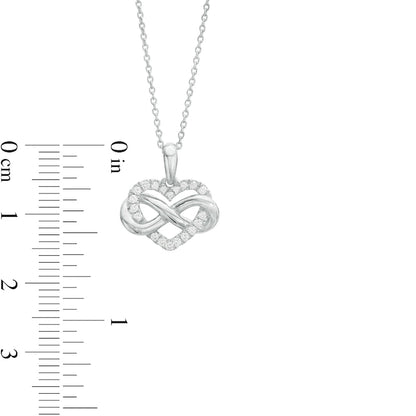 0.17 CT. T.W. Natural Diamond Heart in Infinity Loop Pendant in Sterling Silver