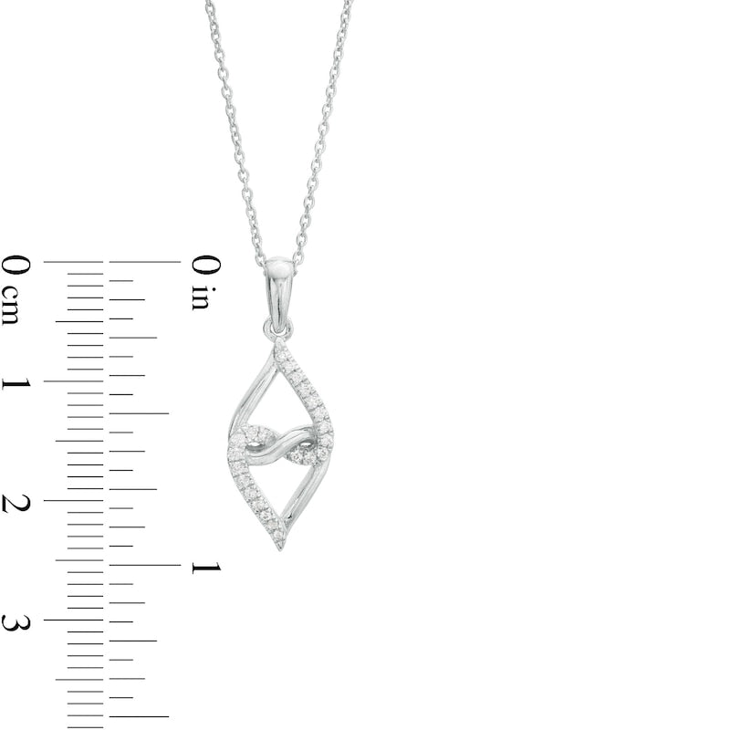 0.1 CT. T.W. Natural Diamond Double Twisted Heart with Infinity Pendant in Sterling Silver