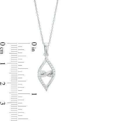 0.1 CT. T.W. Natural Diamond Double Twisted Heart with Infinity Pendant in Sterling Silver