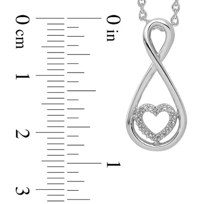 0.05 CT. T.W. Natural Diamond Infinity with Heart Pendant in Sterling Silver