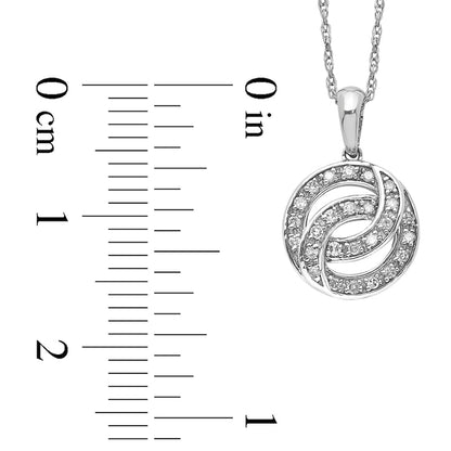 0.07 CT. T.W. Natural Diamond Interlocking Circles Drop Pendant in Sterling Silver