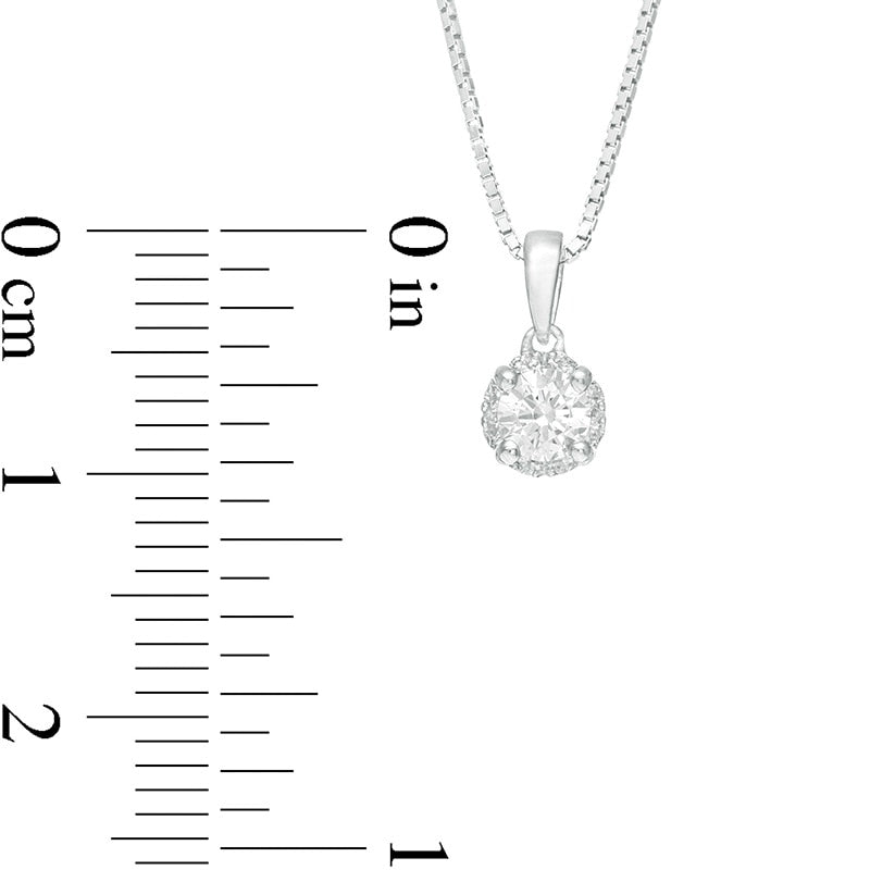 Previously Owned - 0.25 CT. T.W. Natural Diamond Frame Pendant in 10K White Gold