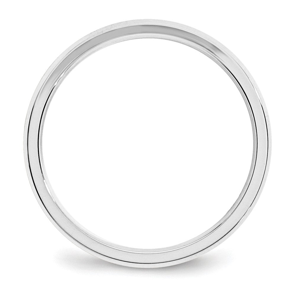 Solid 18K White Gold 3mm Bevel Edge Comfort Fit Men's/Women's Wedding Band Ring Size 6