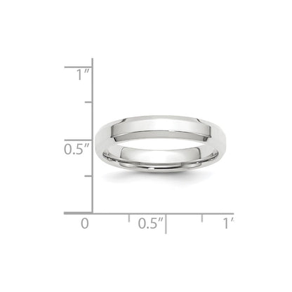 Solid 14K White Gold 4mm Bevel Edge Comfort Fit Men's/Women's Wedding Band Ring Size 9.5