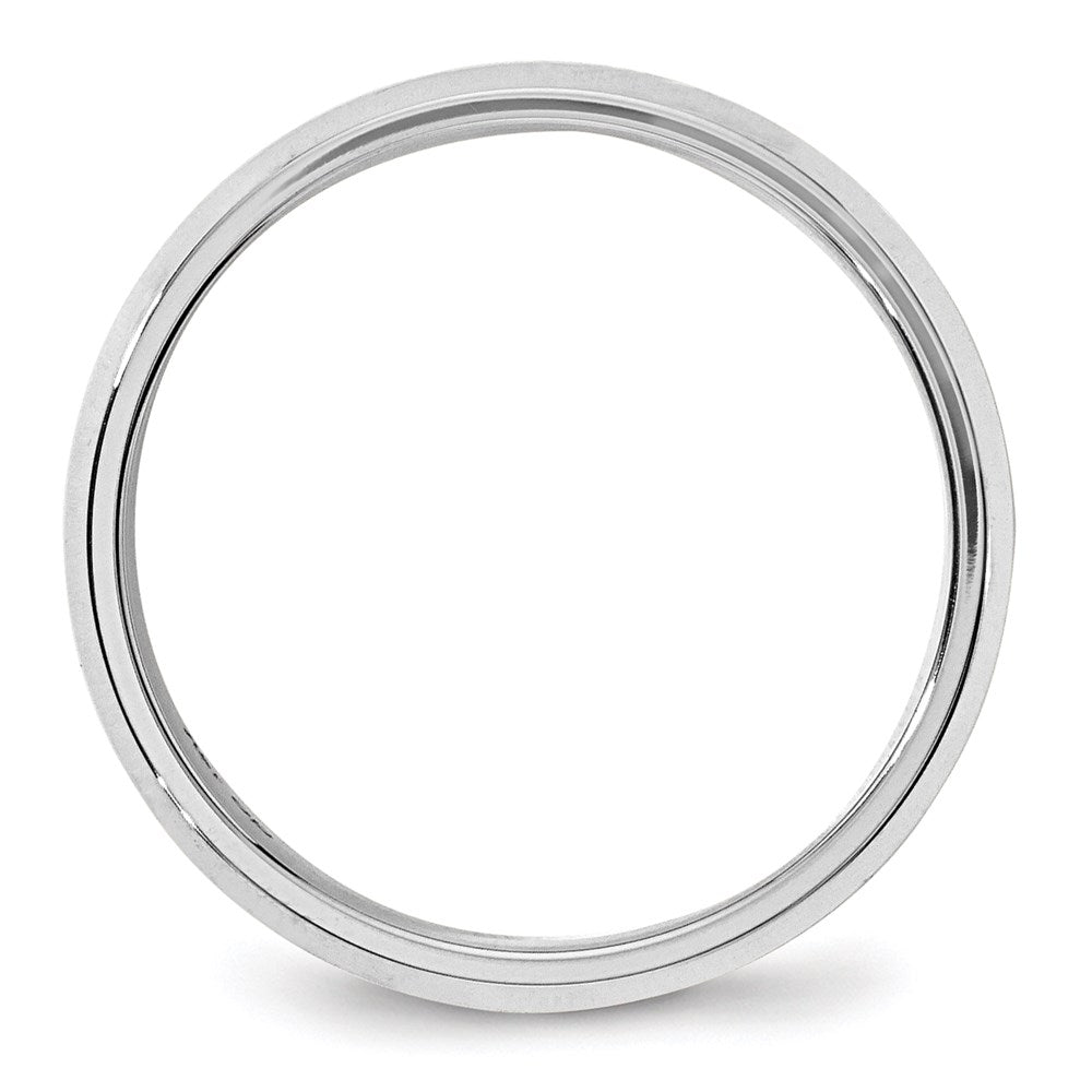 Solid 18K White Gold 6mm Bevel Edge Comfort Fit Men's/Women's Wedding Band Ring Size 6.5