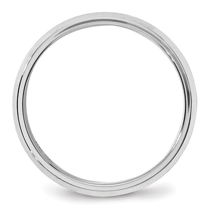 Solid 18K White Gold 6mm Bevel Edge Comfort Fit Men's/Women's Wedding Band Ring Size 9