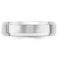 Solid 18K White Gold 6mm Bevel Edge Comfort Fit Men's/Women's Wedding Band Ring Size 14
