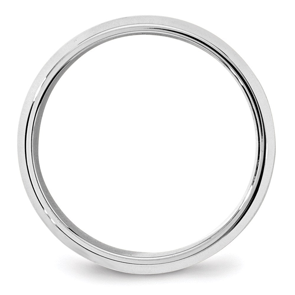 Solid 18K White Gold 7mm Bevel Edge Comfort Fit Men's/Women's Wedding Band Ring Size 7