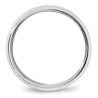 Solid 18K White Gold 7mm Bevel Edge Comfort Fit Men's/Women's Wedding Band Ring Size 9