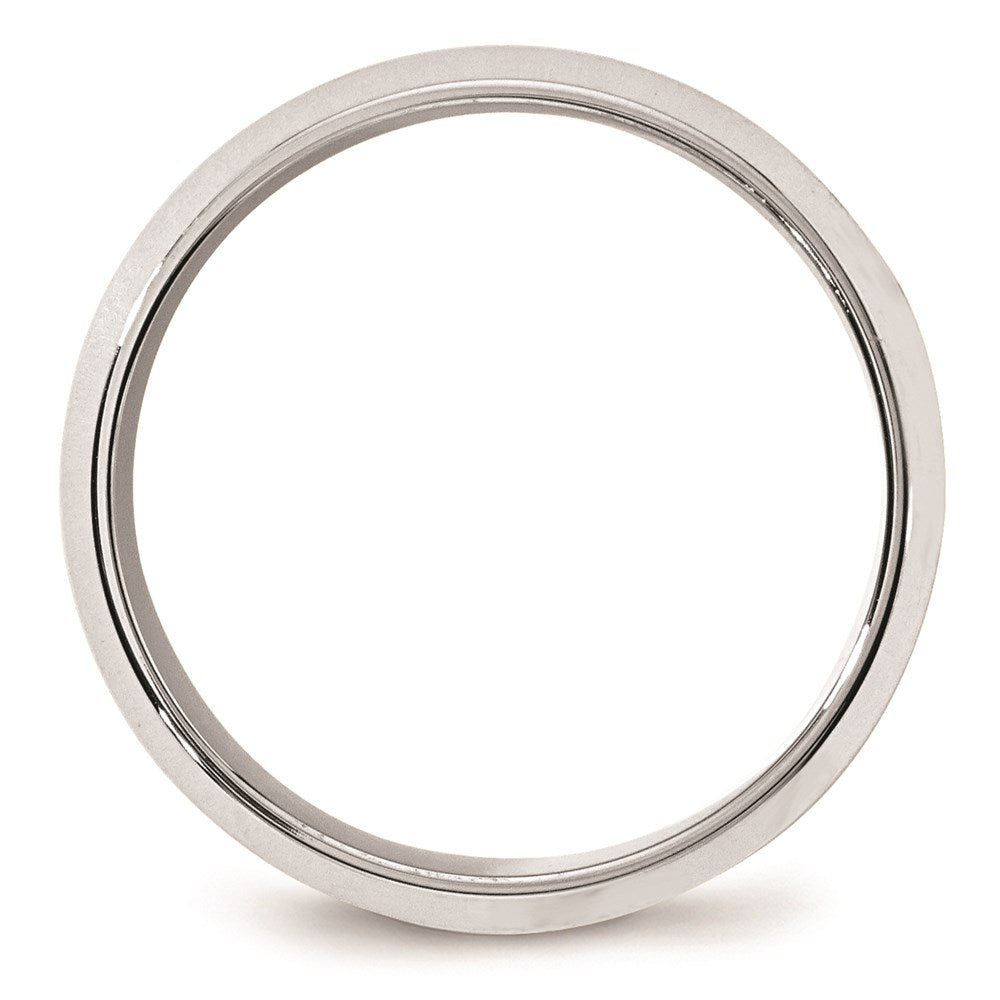 Solid 18K White Gold 8mm Bevel Edge Comfort Fit Men's/Women's Wedding Band Ring Size 8.5