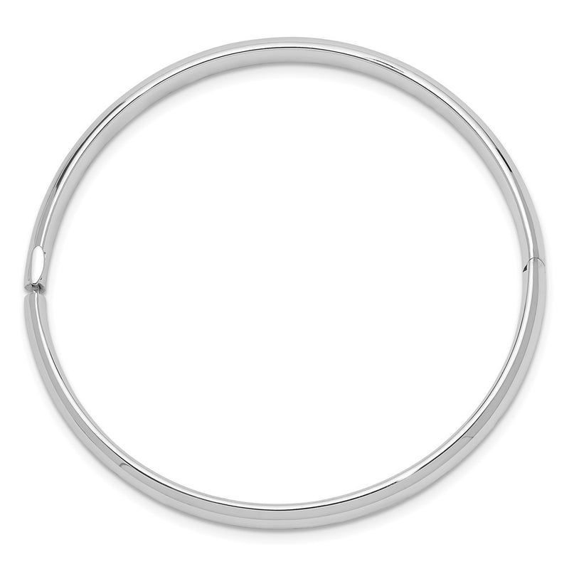 14k White Gold 3/16 White Gold Hinged Baby Bangle