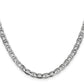 Solid 14K White Gold 22 inch 4.5mm Concave Anchor with Lobster Clasp Chain Necklace