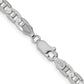 Solid 14K White Gold 22 inch 4.5mm Concave Anchor with Lobster Clasp Chain Necklace