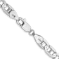 Solid 14K White Gold 22 inch 5.25mm Concave Anchor with Lobster Clasp Chain Necklace