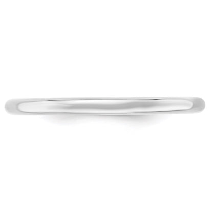Solid 18K White Gold 2mm Standard Comfort Fit Men's/Women's Wedding Band Ring Size 4