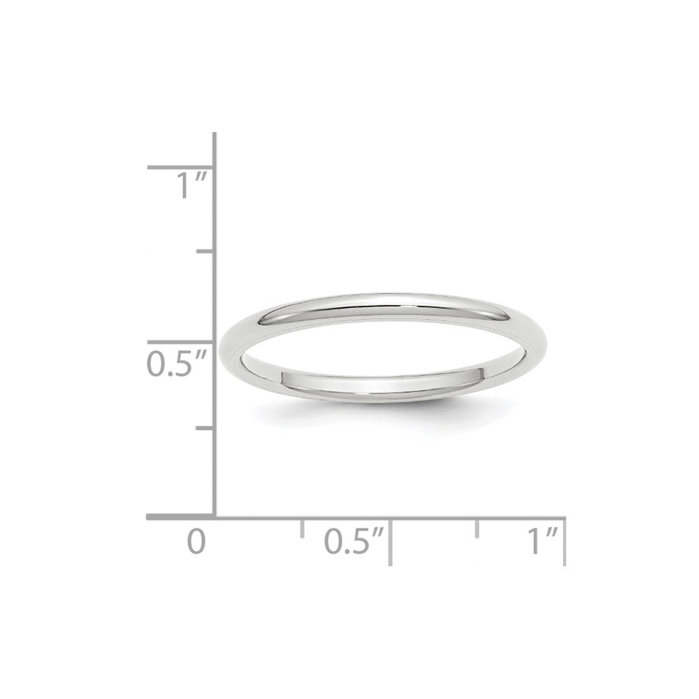 Solid 18K White Gold 2mm Standard Comfort Fit Men's/Women's Wedding Band Ring Size 8