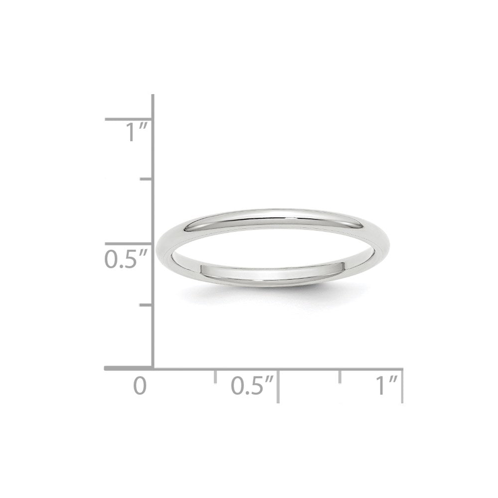 Solid 10K White Gold 2mm Standard Comfort Fit Men's/Women's Wedding Band Ring Size 14