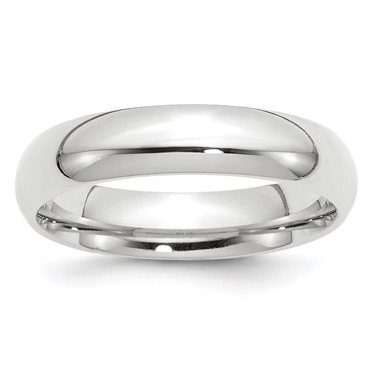 Solid 18K White Gold 5mm Standard Comfort Fit Men's/Women's Wedding Band Ring Size 13.5