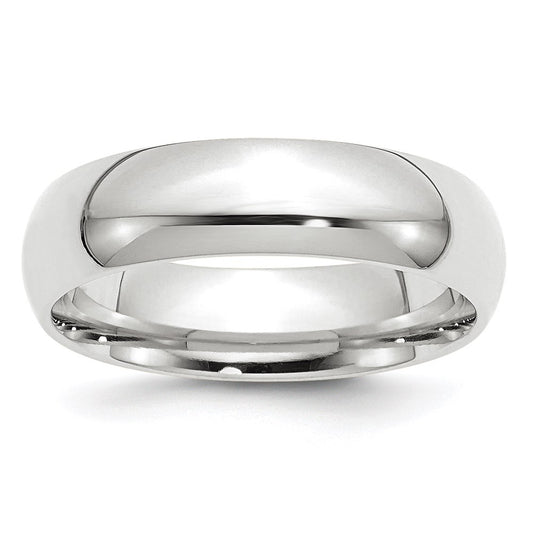 Solid 14K White Gold 6mm Standard Comfort Fit Men's/Women's Wedding Band Ring Size 13