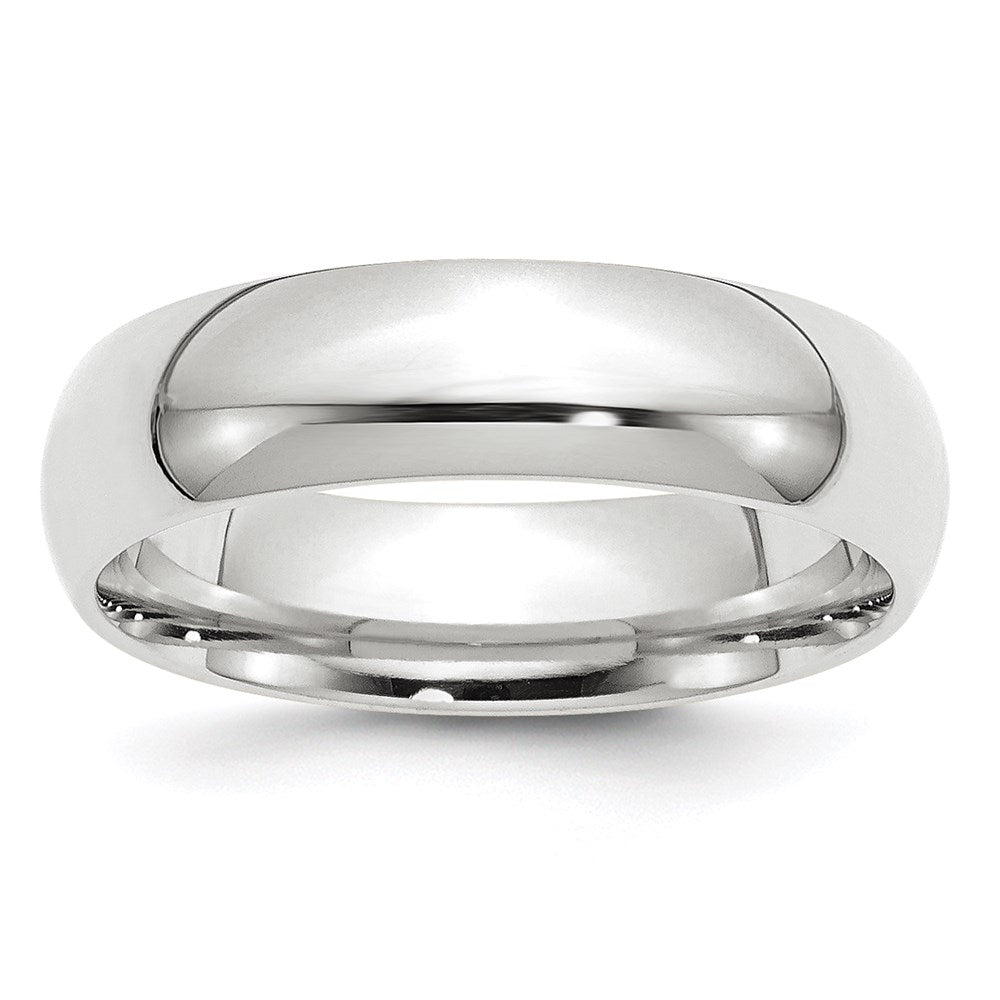 Solid 10K White Gold 6mm Standard Comfort Fit Men's/Women's Wedding Band Ring Size 14