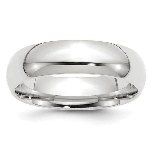 Solid 14K White Gold 6mm Standard Comfort Fit Men's/Women's Wedding Band Ring Size 13.5