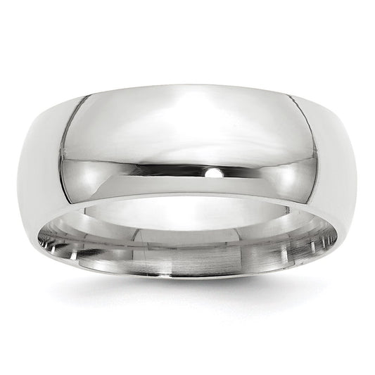 Solid 10K White Gold 8mm Standard Comfort Fit Men's/Women's Wedding Band Ring Size 12.5