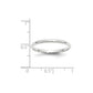 Solid 18K White Gold 2mm Light Weight Comfort Fit Men's/Women's Wedding Band Ring Size 10.5