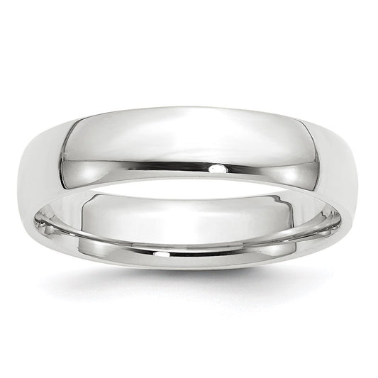 Solid 18K White Gold 5mm Light Weight Comfort Fit Men's/Women's Wedding Band Ring Size 6.5