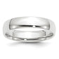 Solid 18K White Gold 5mm Light Weight Comfort Fit Men's/Women's Wedding Band Ring Size 5.5