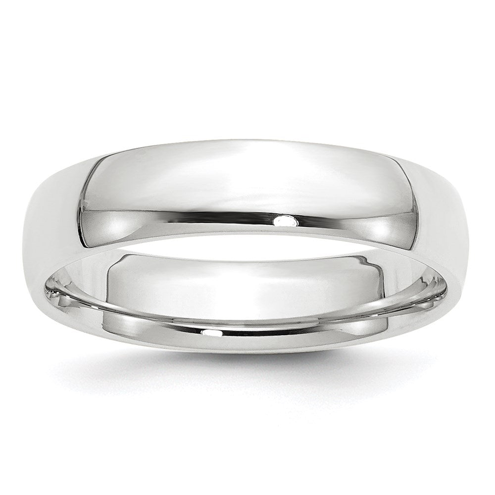 Solid 18K White Gold 5mm Light Weight Comfort Fit Men's/Women's Wedding Band Ring Size 6