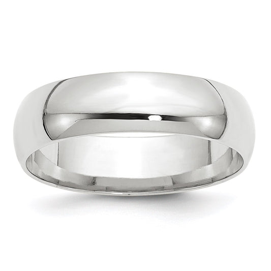 Solid 10K White Gold 6mm Light Weight Comfort Fit Men's/Women's Wedding Band Ring Size 13.5