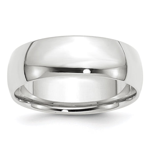 Solid 10K White Gold 7mm Light Weight Comfort Fit Men's/Women's Wedding Band Ring Size 8