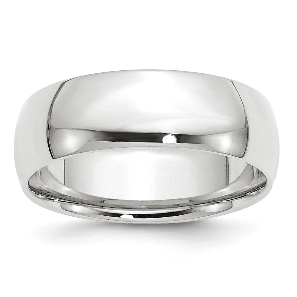 Solid 10K White Gold 7mm Light Weight Comfort Fit Men's/Women's Wedding Band Ring Size 8.5