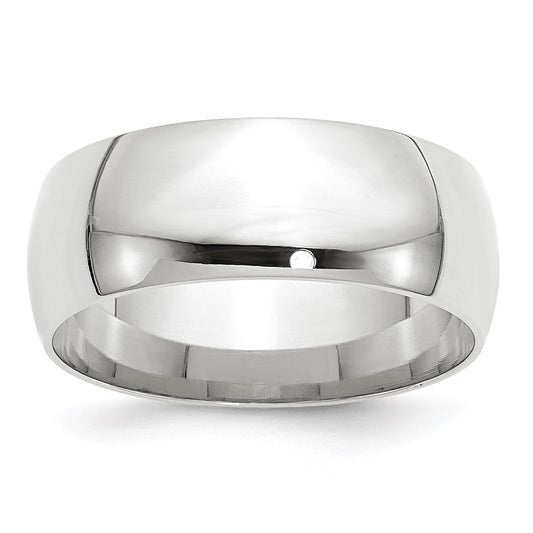 Solid 14K White Gold 8mm Light Weight Comfort Fit Men's/Women's Wedding Band Ring Size 11.5
