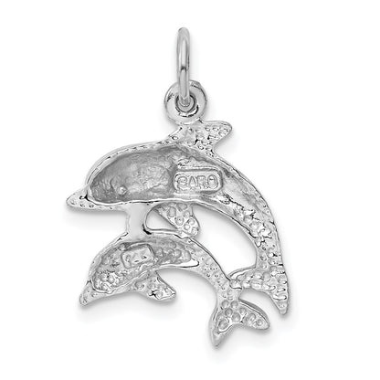 14k White Gold Dolphin Charm