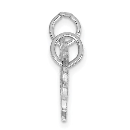 14k White Gold Key and Heart Break-apart Charm